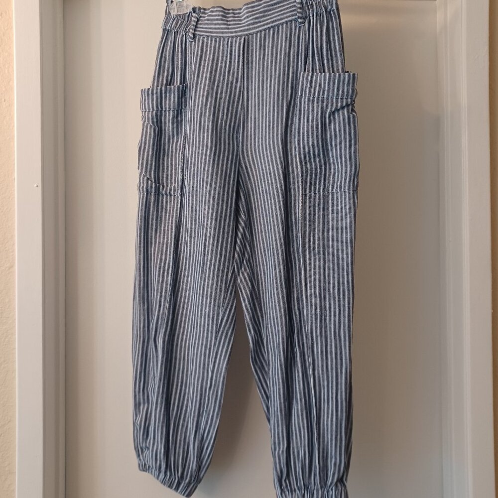 Striped Cropped pants with pockets - Size S - Picture 3 of 10